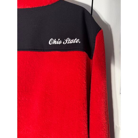 Columbia Ohio State Buckeyes Red Black Jacket Large Women's Fleece - Picture 5 of 5